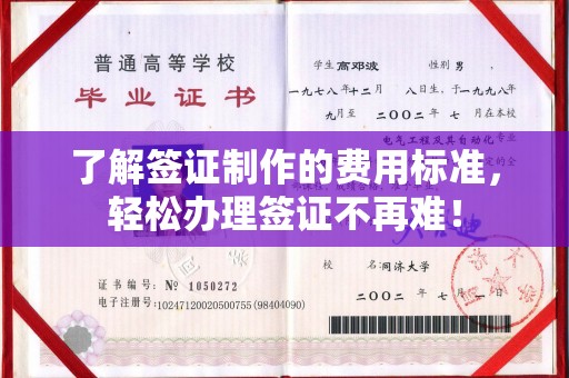 闵行了解签证制作的费用标准，轻松办理签证不再难！