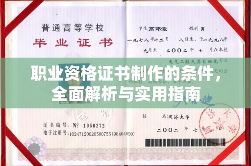 闵行职业资格证书制作的条件，全面解析与实用指南