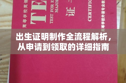 闵行出生证明制作全流程解析，从申请到领取的详细指南
