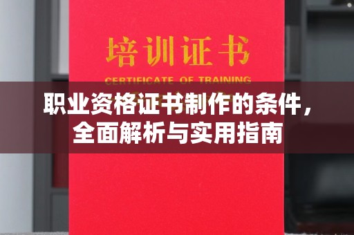 闵行职业资格证书制作的条件，全面解析与实用指南